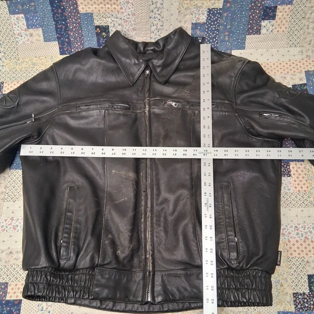 Yamaha Star Motorcycle Leather Riding Jacket Size‎ XL Black Removable Lining